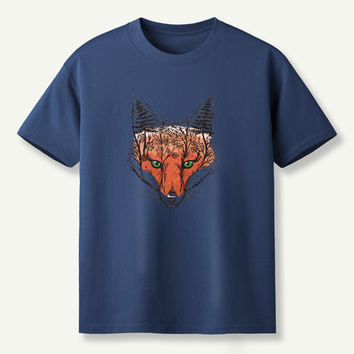 Fox Spirit Forest Portrait T-Shirt