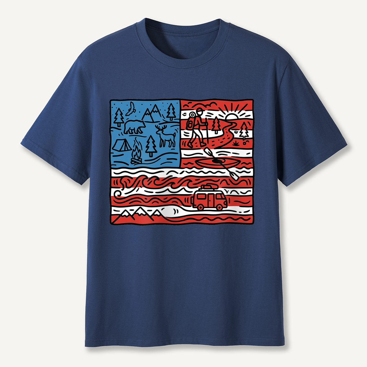 Outdoor Adventure Flag T-Shirt