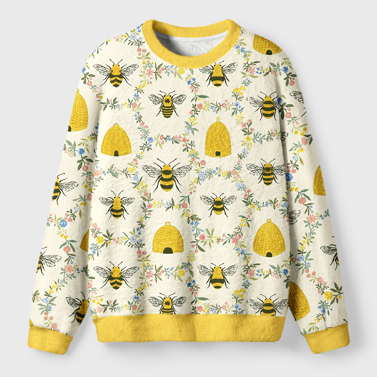 Welcome to the Blooming Hive Ugly Fuzzy Fleece Sweatshirt
