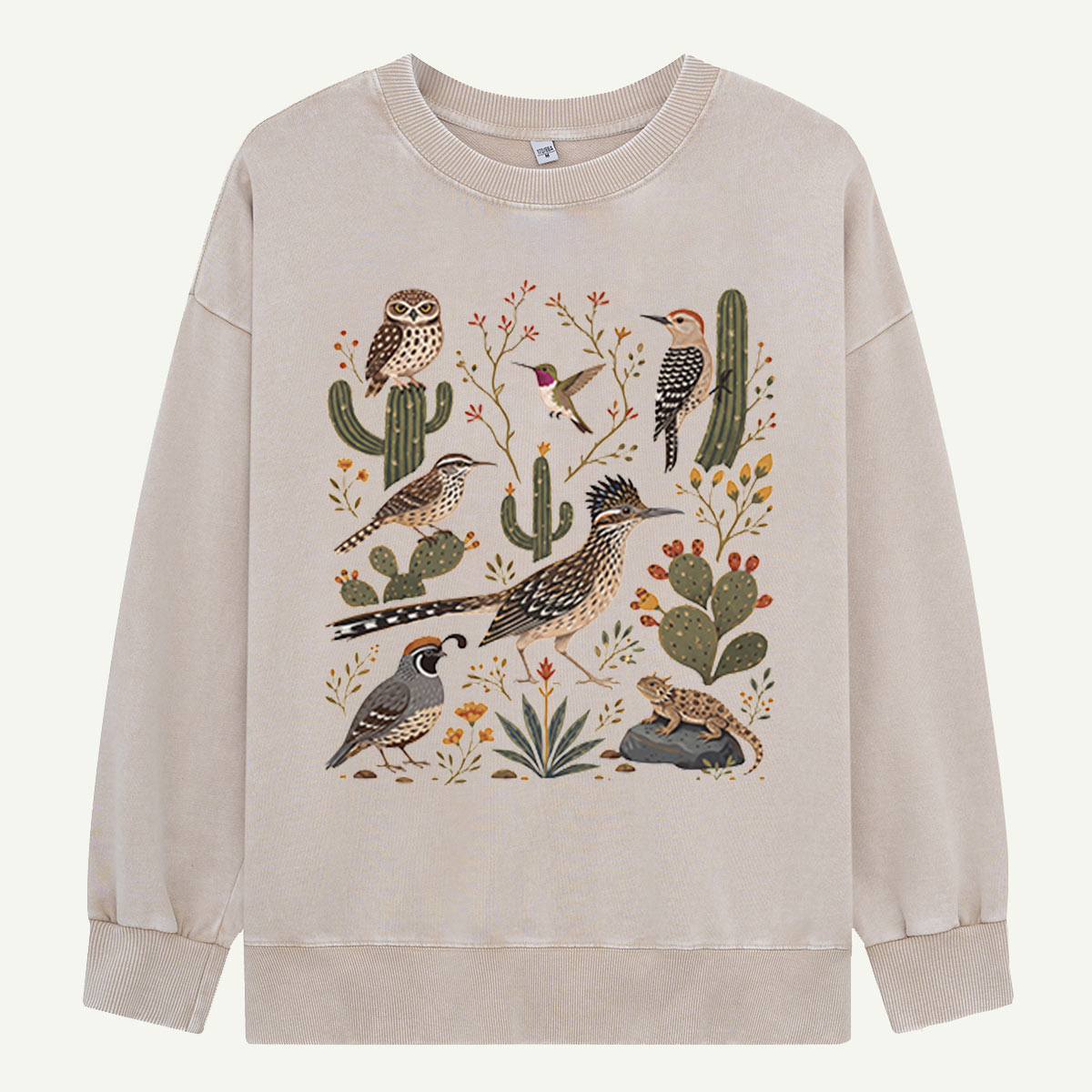 Birds of Cactus Country Washed Sweatshirts