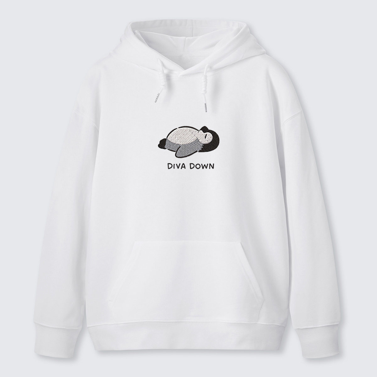 Sleeping Penguin Embroidered Cotton Hoodie