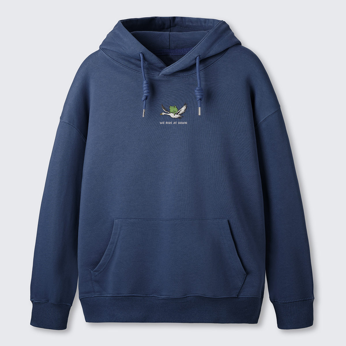 Crane and Frog Nature Duo Embroidered Hoodie