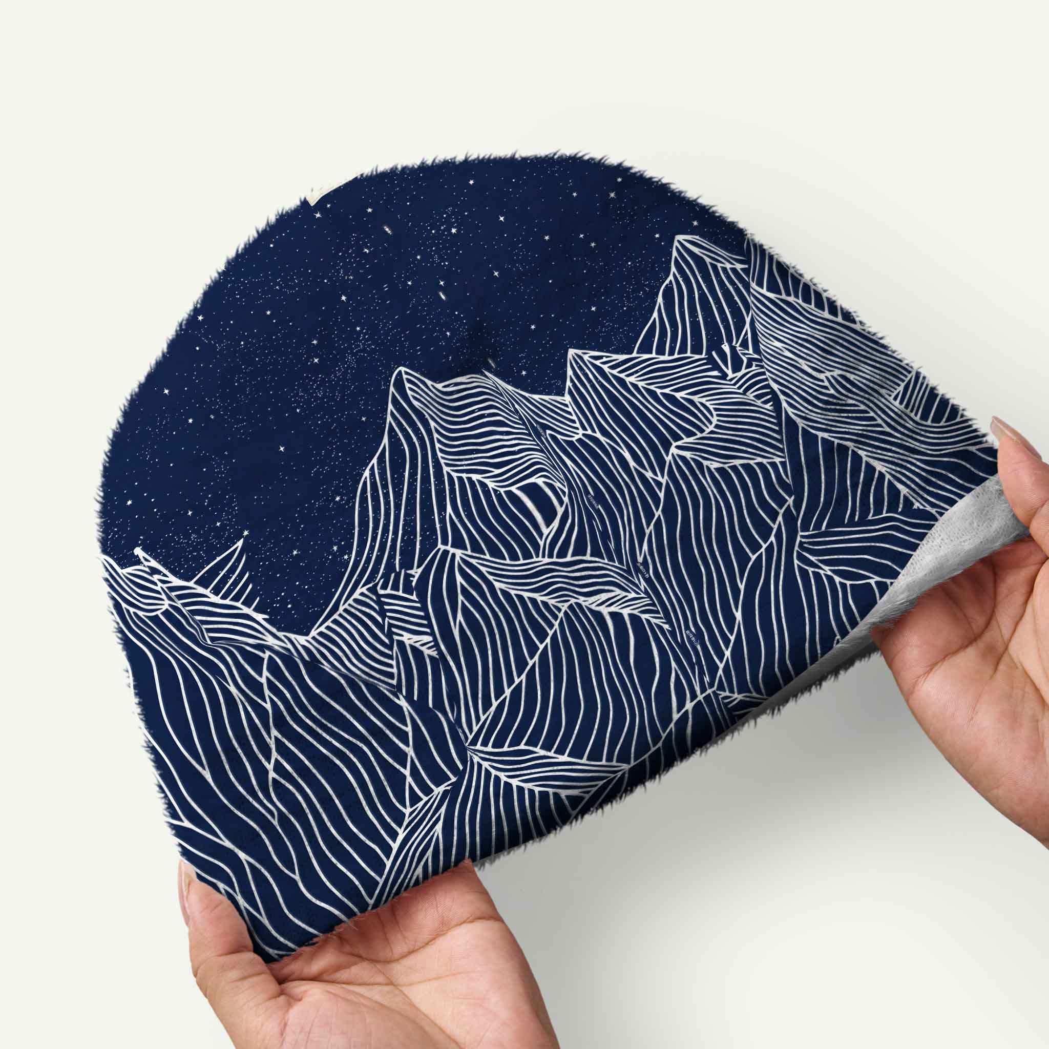 Alpine Etching Plush Knit Hat