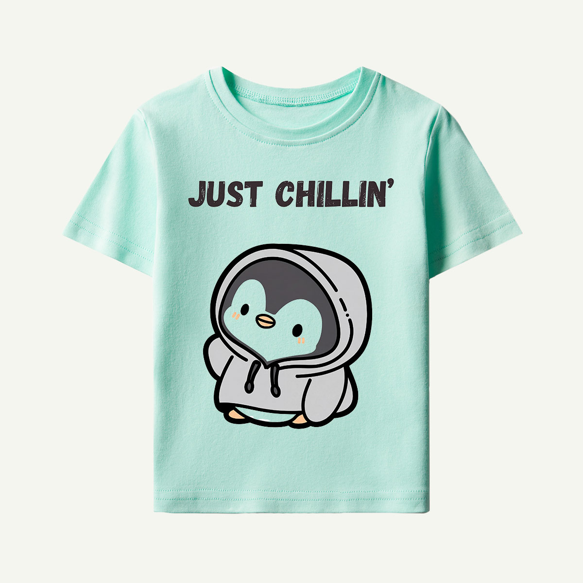 Just Chillin’ Hoodie Penguin Kids T-Shirt