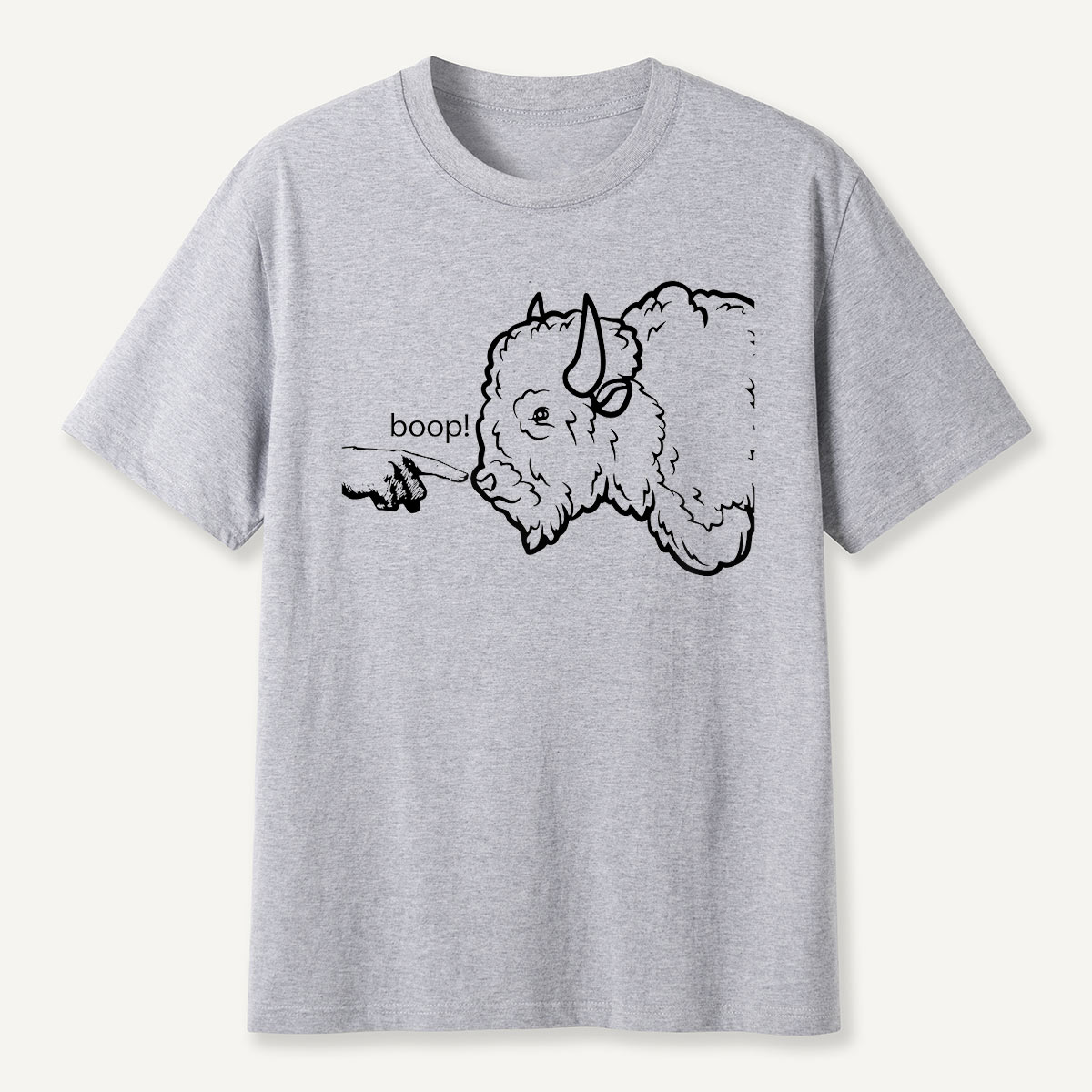 Boop the Bison Funny Line Art T-Shirt