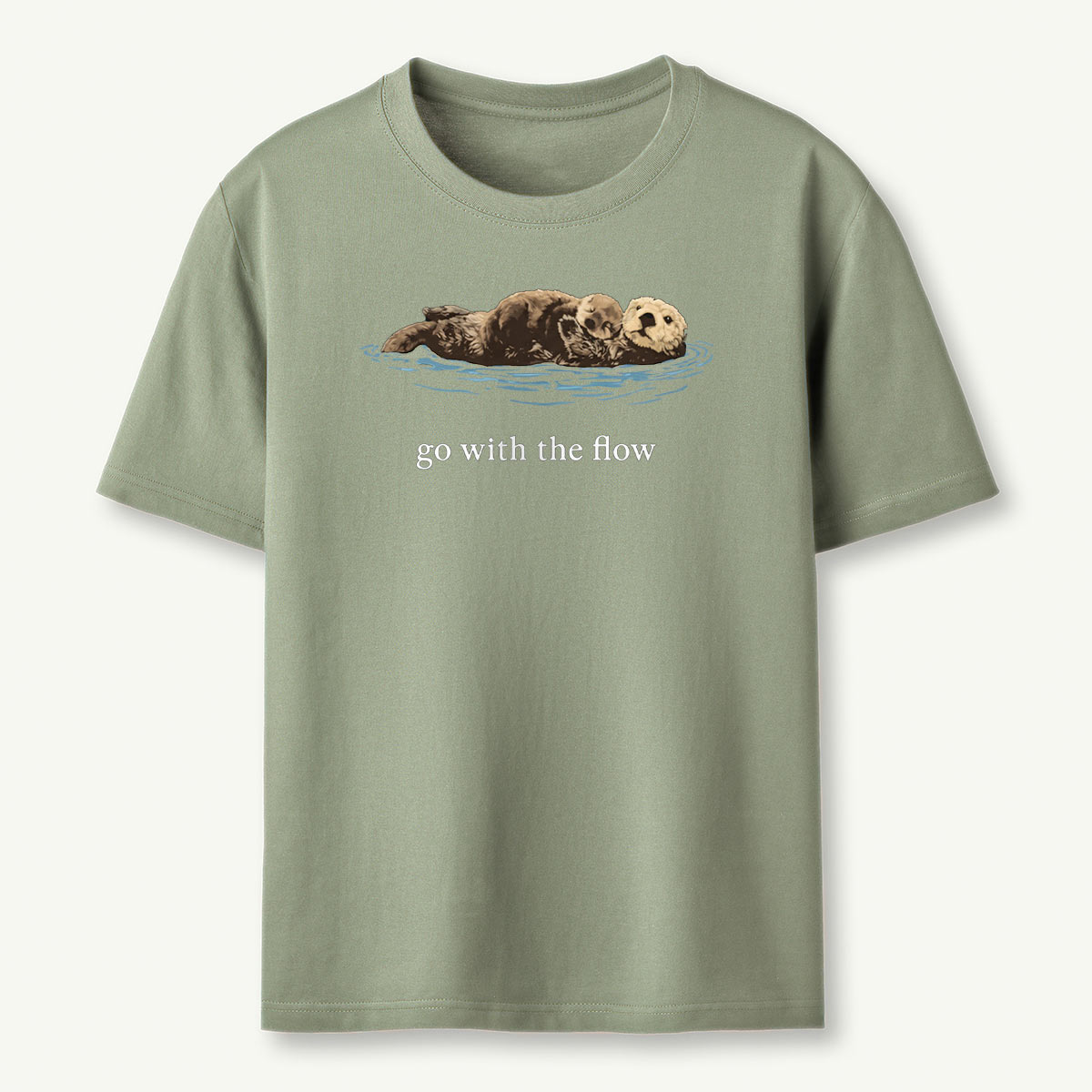 Go With The Flow Sea Otter Wildlife Nature T-Shirt