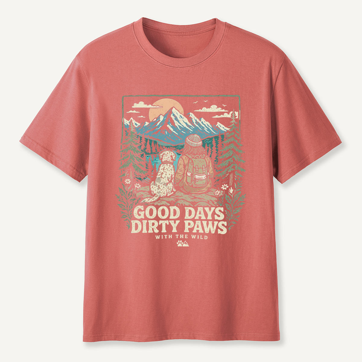 Adventure Dog & Mountain Outdoor Hiking T-Shirt