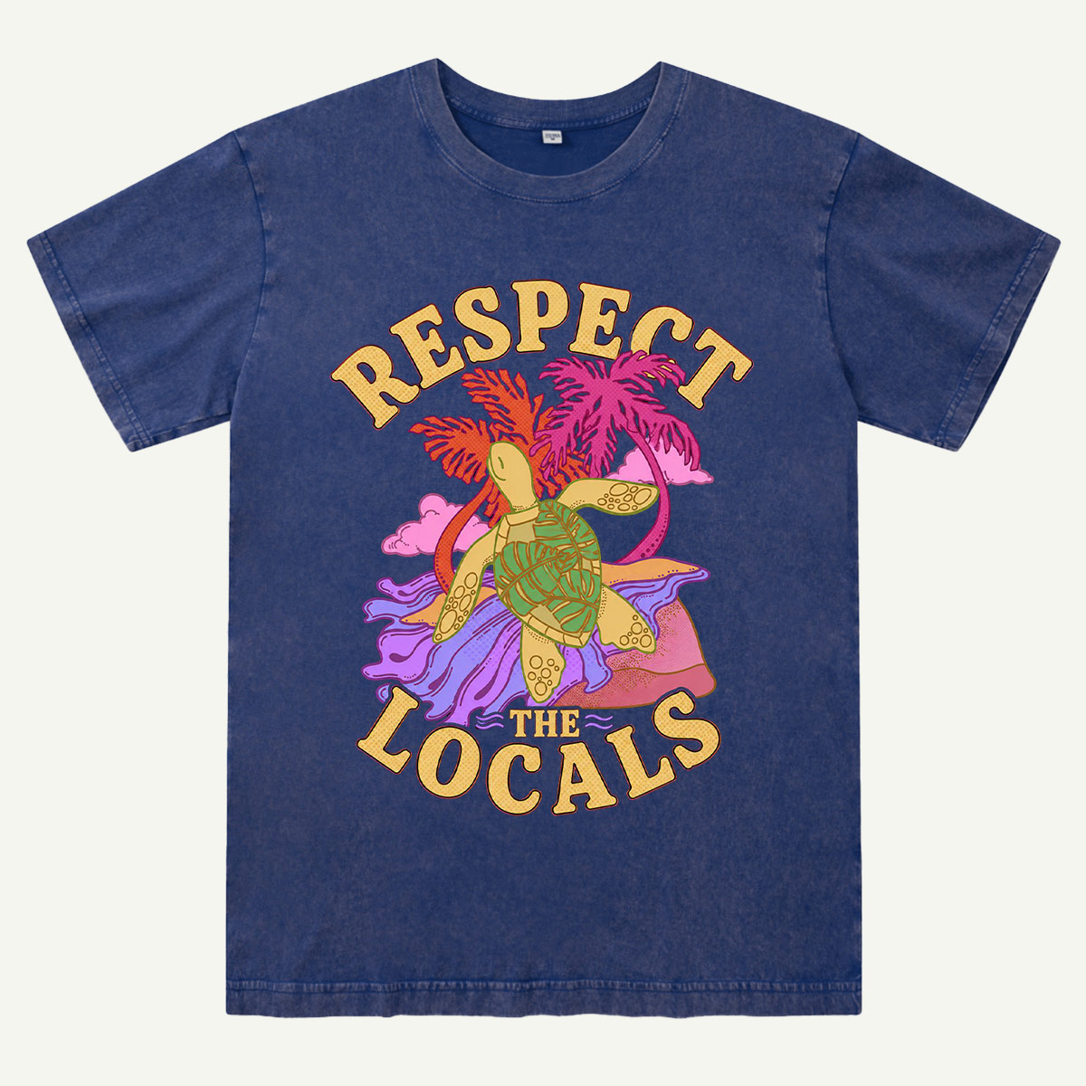 Sea Turtle Tropical Beach Washed T-Shirt