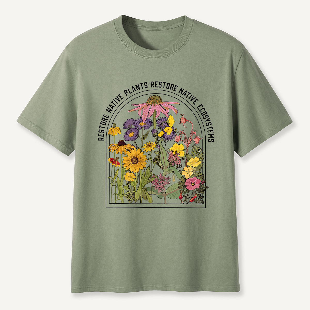 Restore Native Plants Restore Native Ecosystems Wildflower T-Shirt
