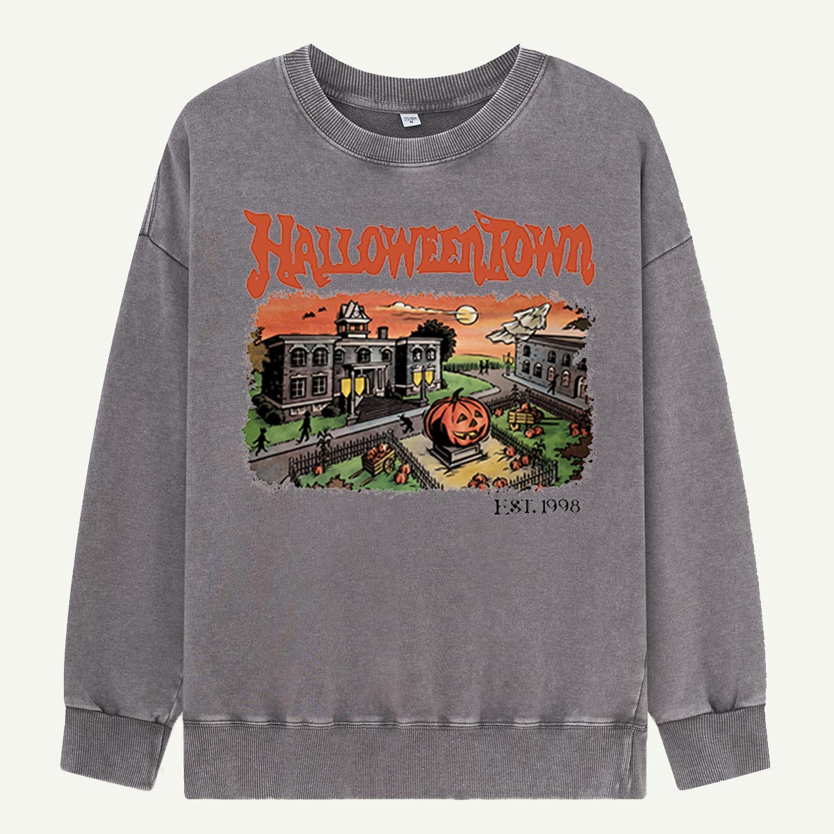 Halloweentown Village Scene Washed Sweatshirts