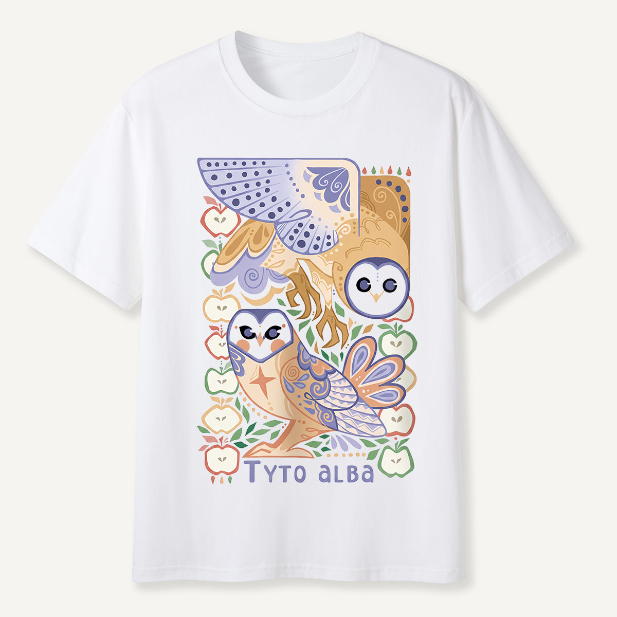 Tyto Alba Ornamental Barn Owl Art T-Shirt