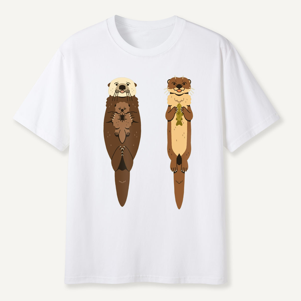 Sea Otter and River Otter Cute Duo T-Shirt