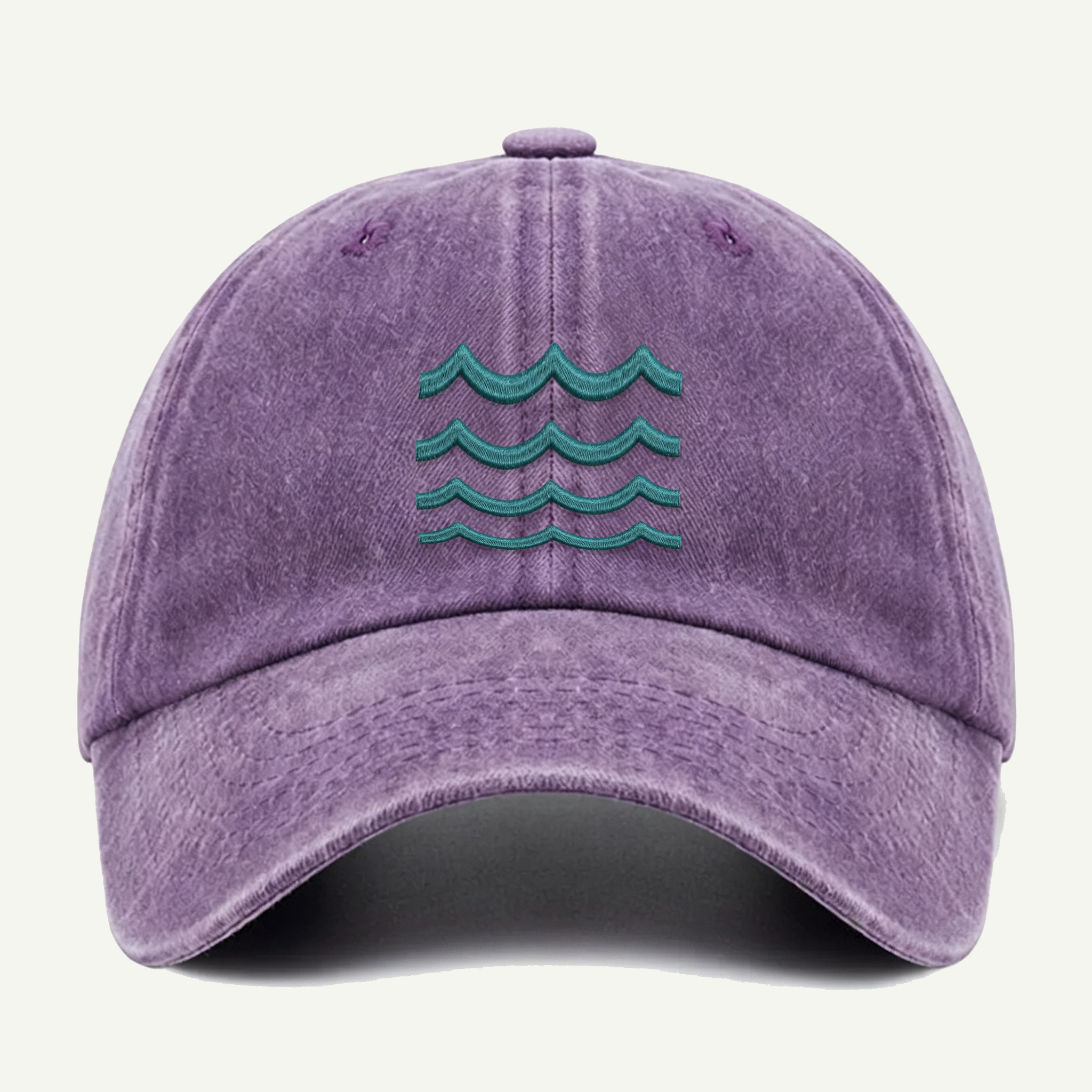 Ocean Waves Washed Embroidered Hat