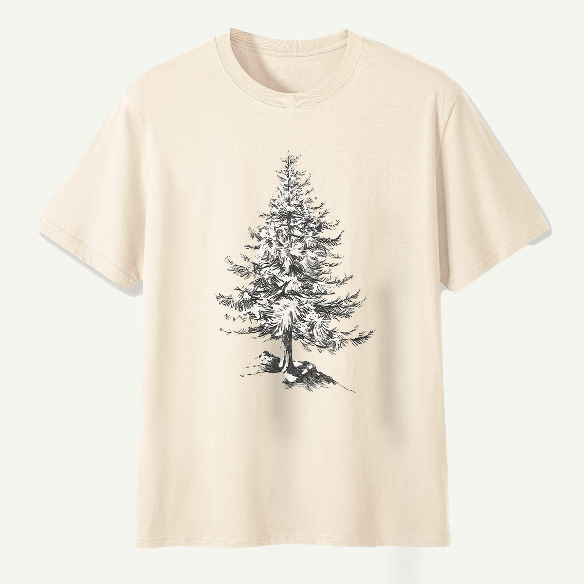 Lone Pine Tree Detailed Sketch T-Shirt