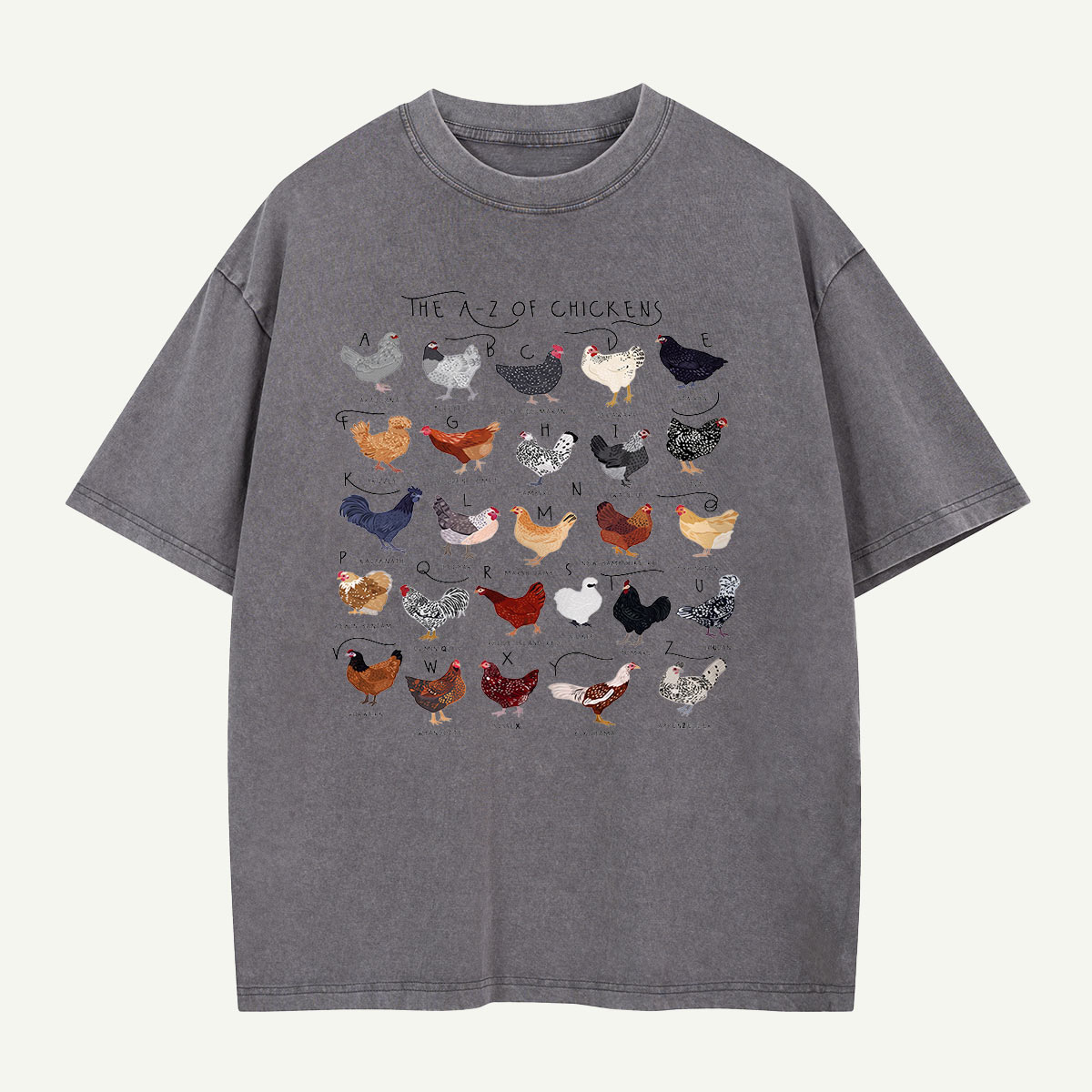 The Chicken Alphabet Washed T-Shirt