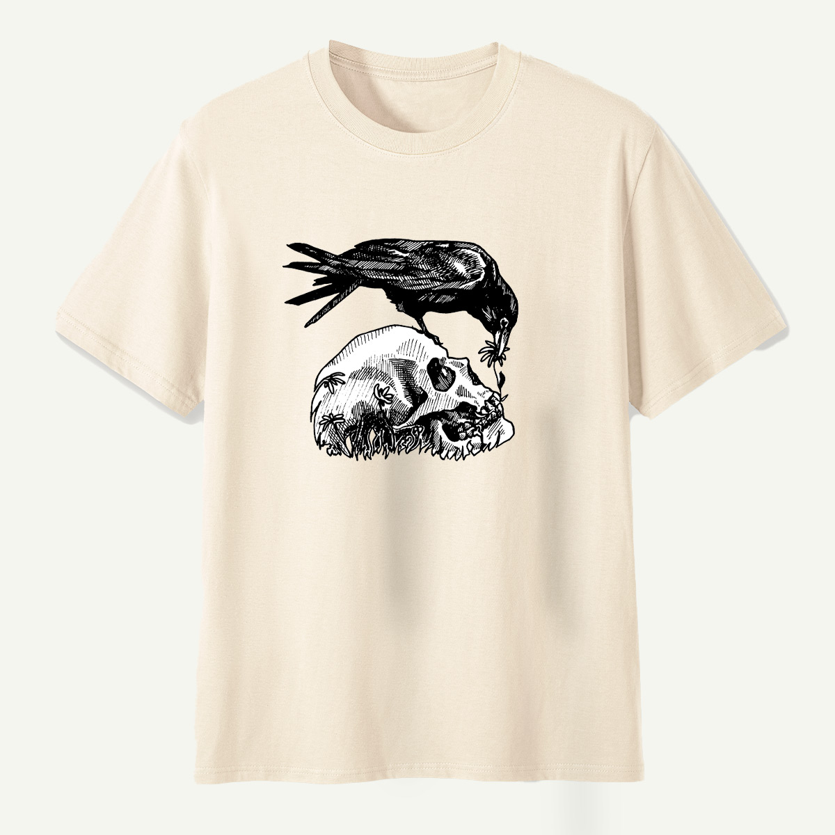 Raven Perched On Skull T-Shirt