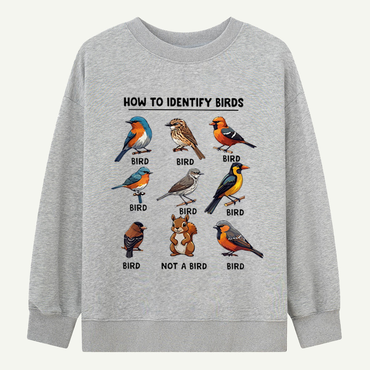 Funny Bird How to Identify Birds Sweatshirts