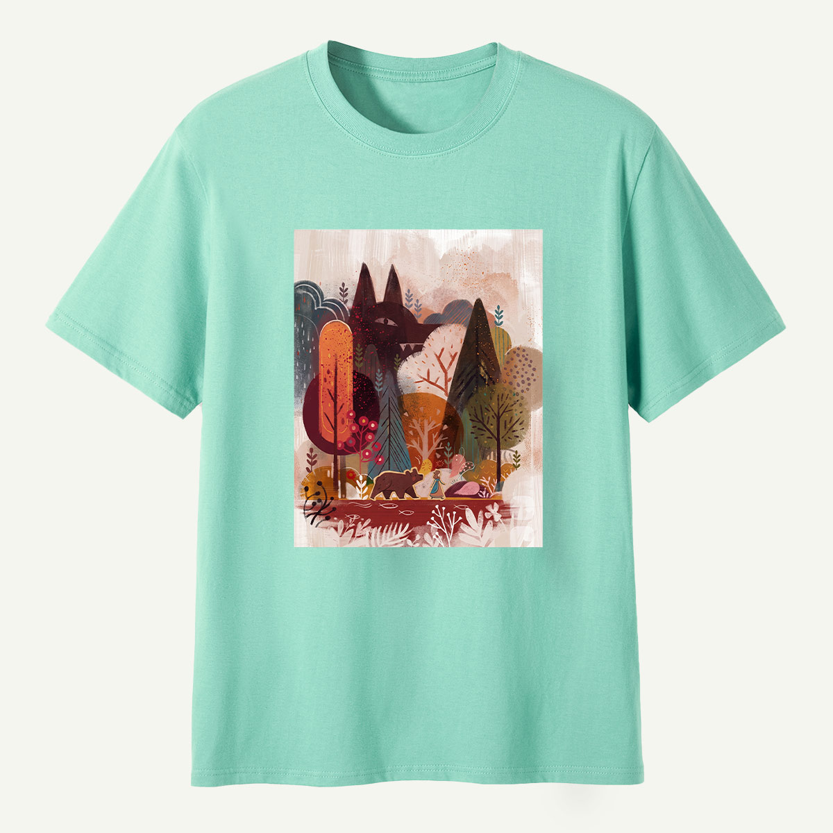 Autumn Fox Forest Storybook Scene T-Shirt