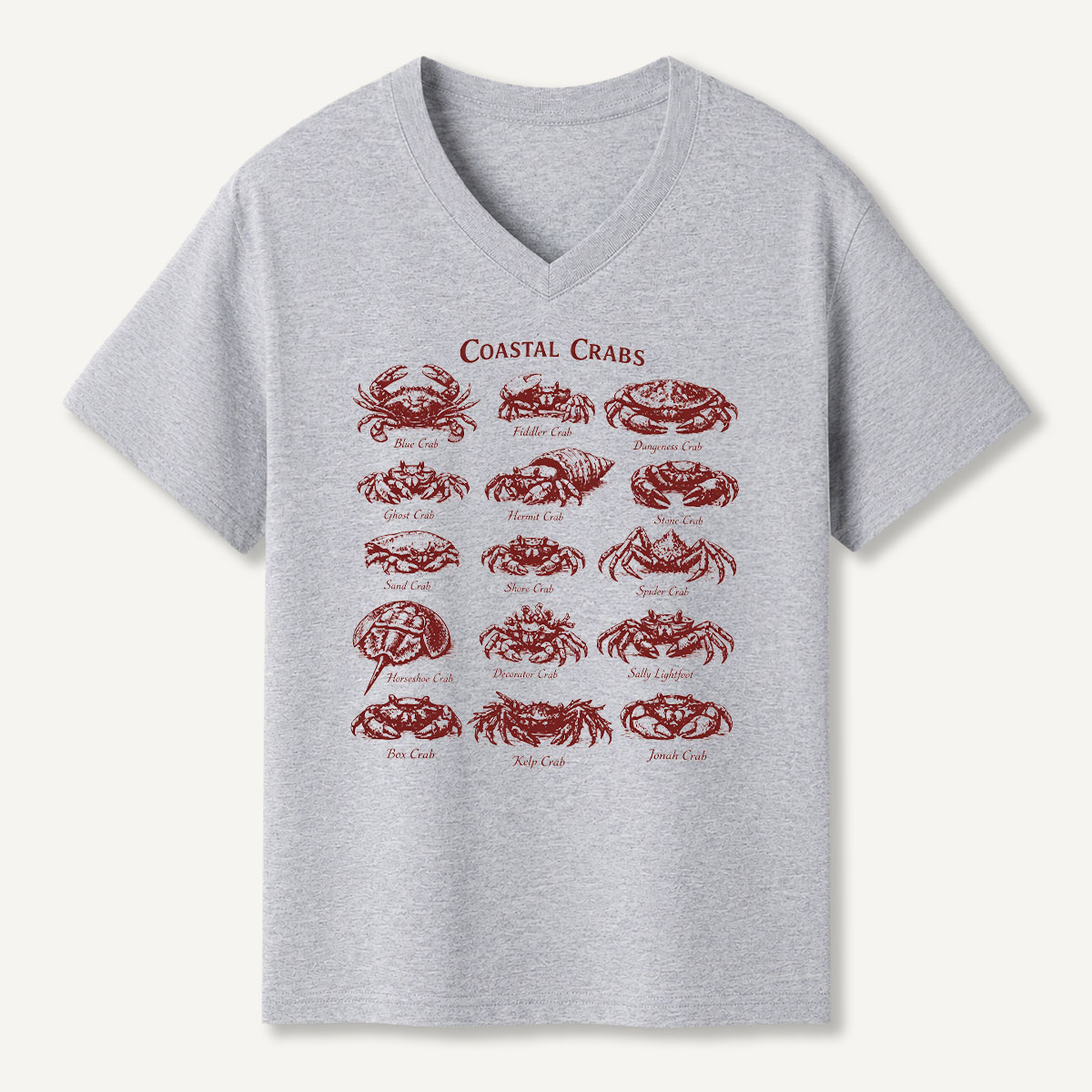 Coastal Crabs Marine Field Guide V-neck T-Shirt