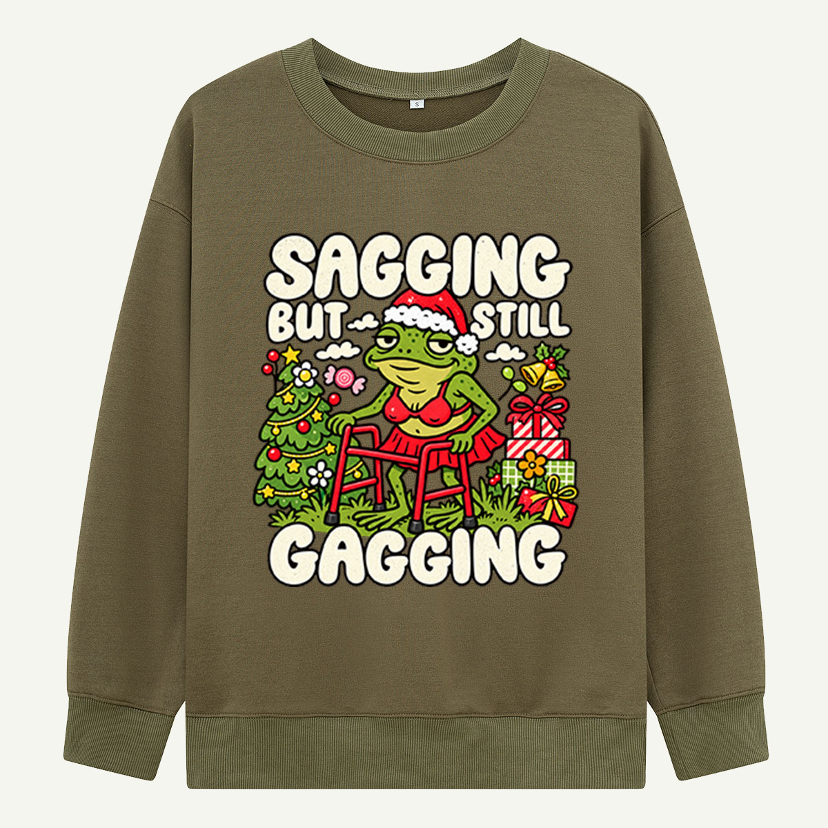 Sagging But Still Gagging Sassy Christmas Frog With Walker Sweatshirts