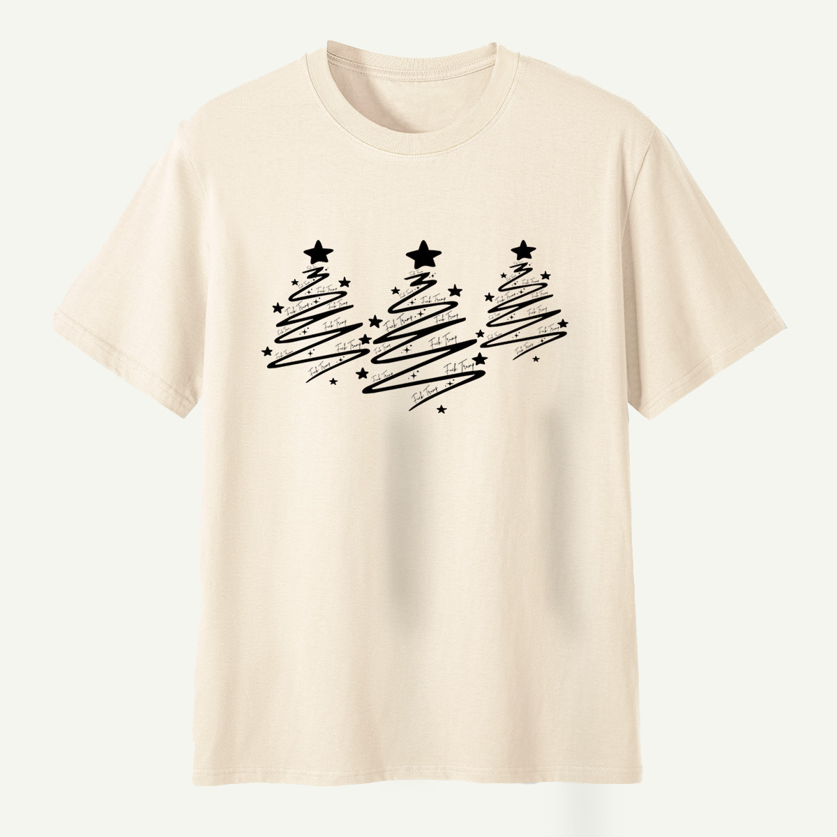 Scribble Star Christmas Tree Art T-Shirt