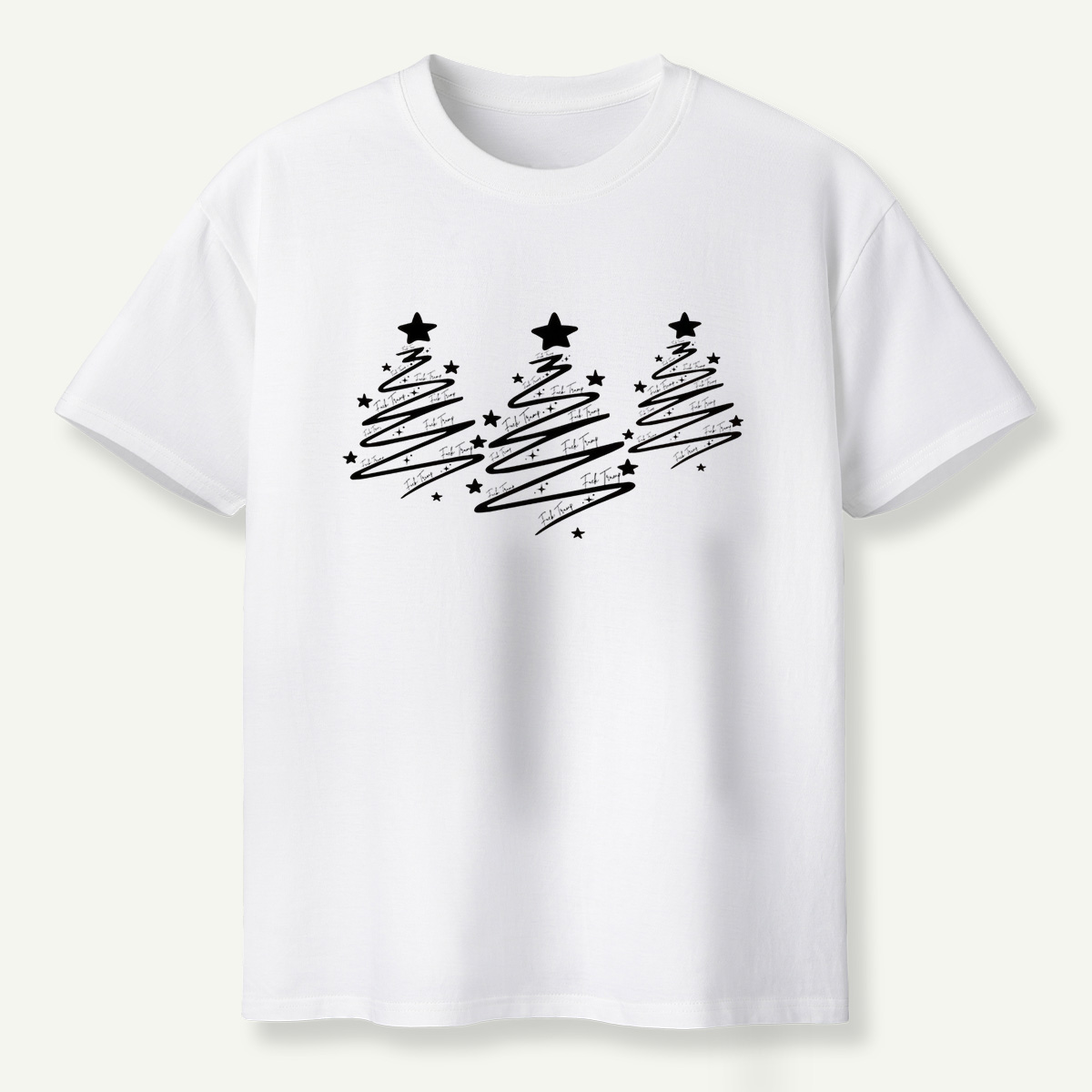 Scribble Star Christmas Tree Art T-Shirt