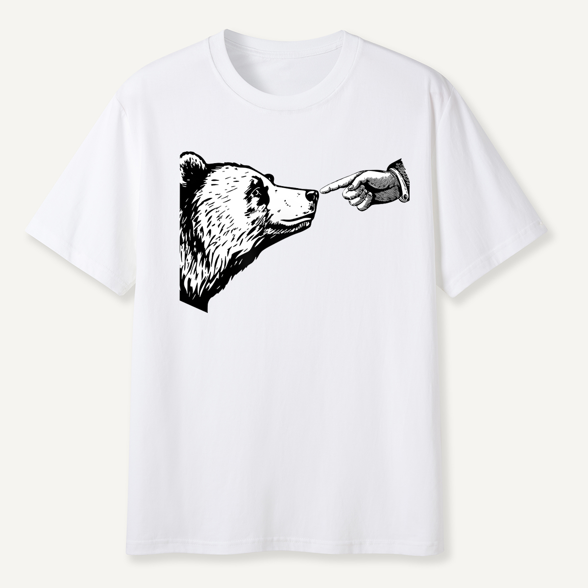 Boop the Bear Funny Line Art T-Shirt