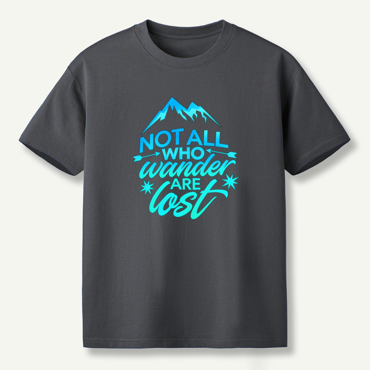 Not All Who Wander Are Lost Mountain Arrow Badge T-Shirt