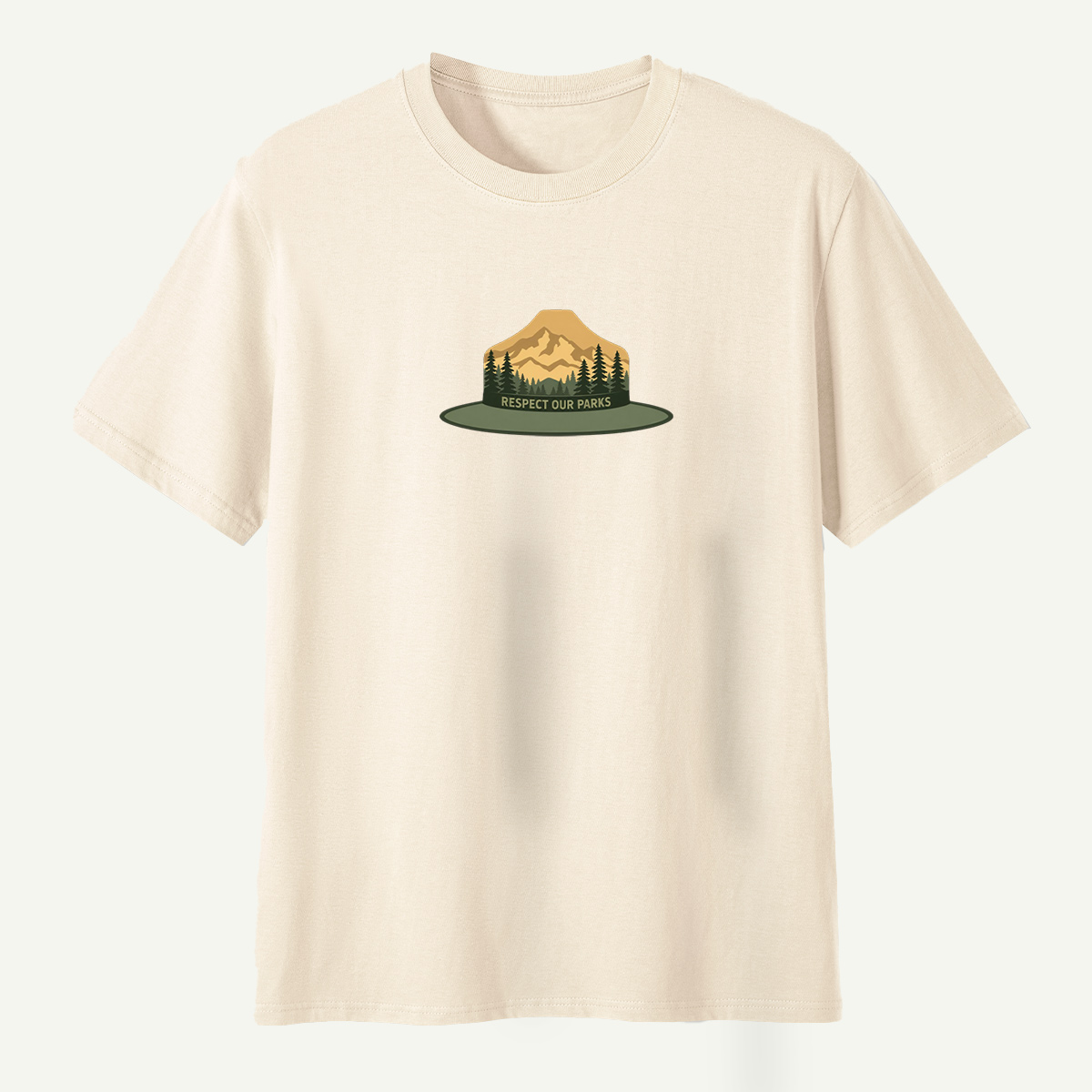 Respect Our Parks Mountain Forest Ranger Hat Badge T-Shirt