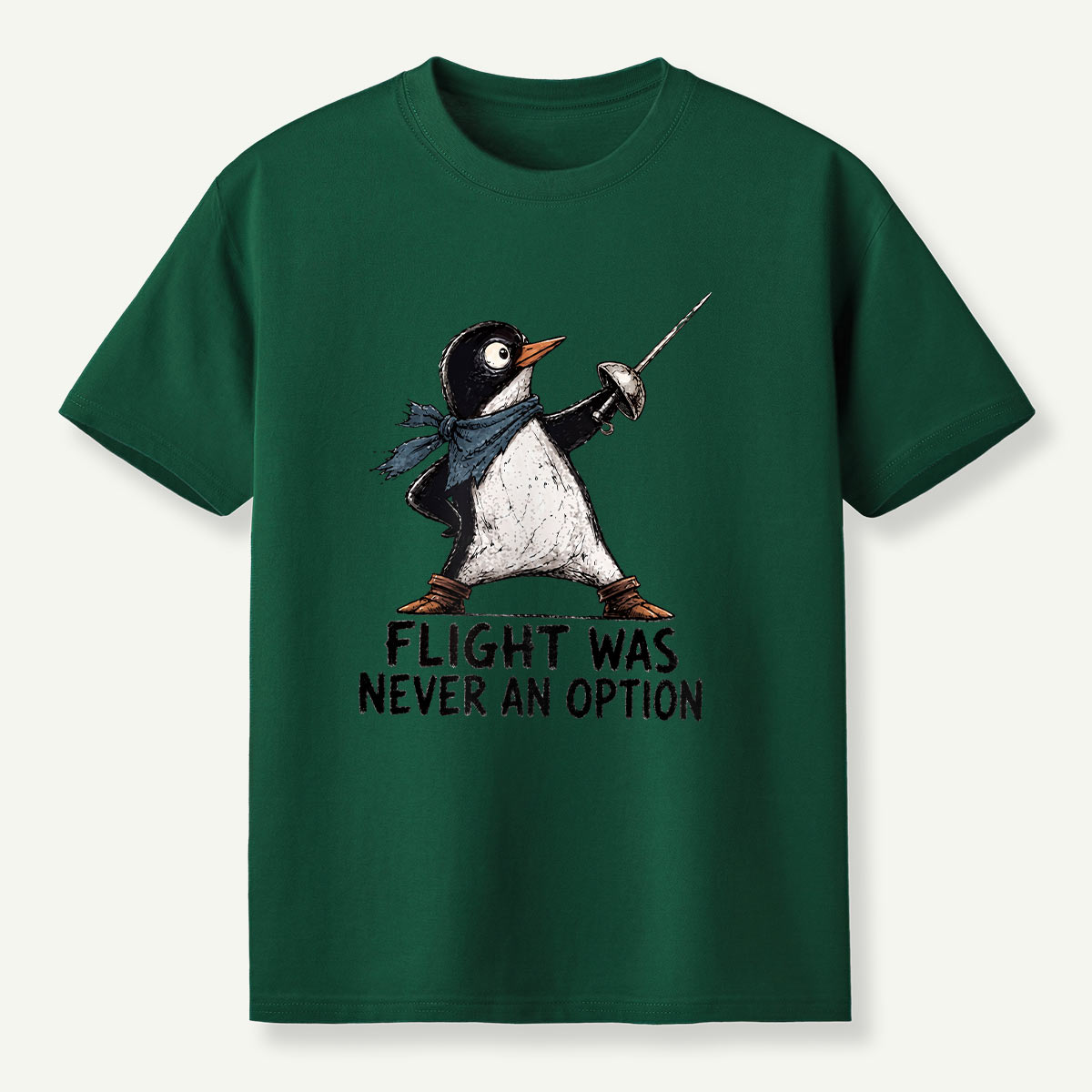 Flight Was Never An Option Fencing Penguin T-Shirt