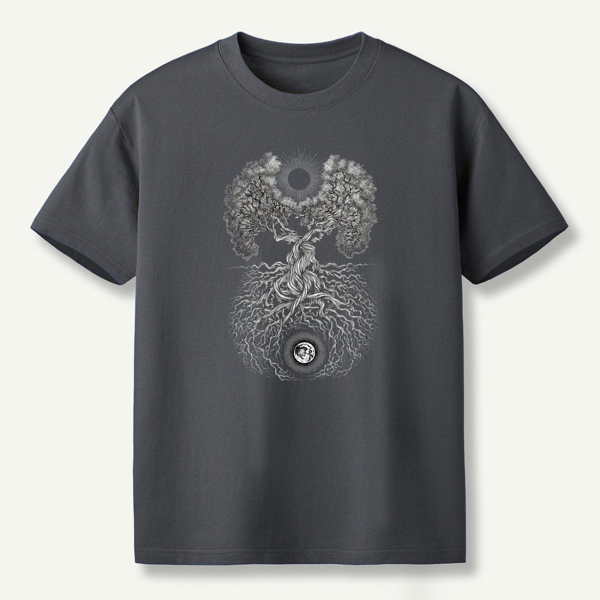 Tree Of Life Sun And Moon Duality T-Shirt