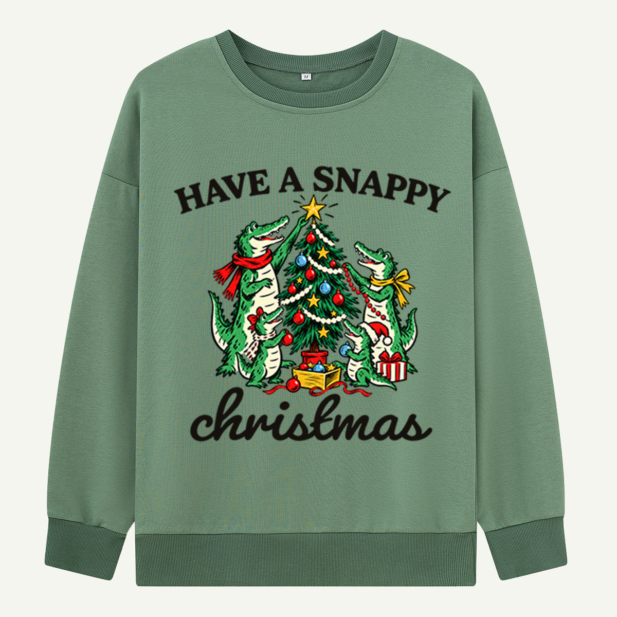 Have A Snappy Christmas Alligators Decorating Christmas Tree Sweatshirts