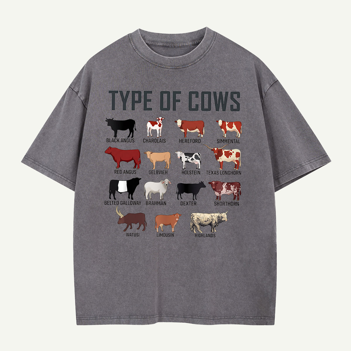 Cow Roll Call Washed T-Shirt