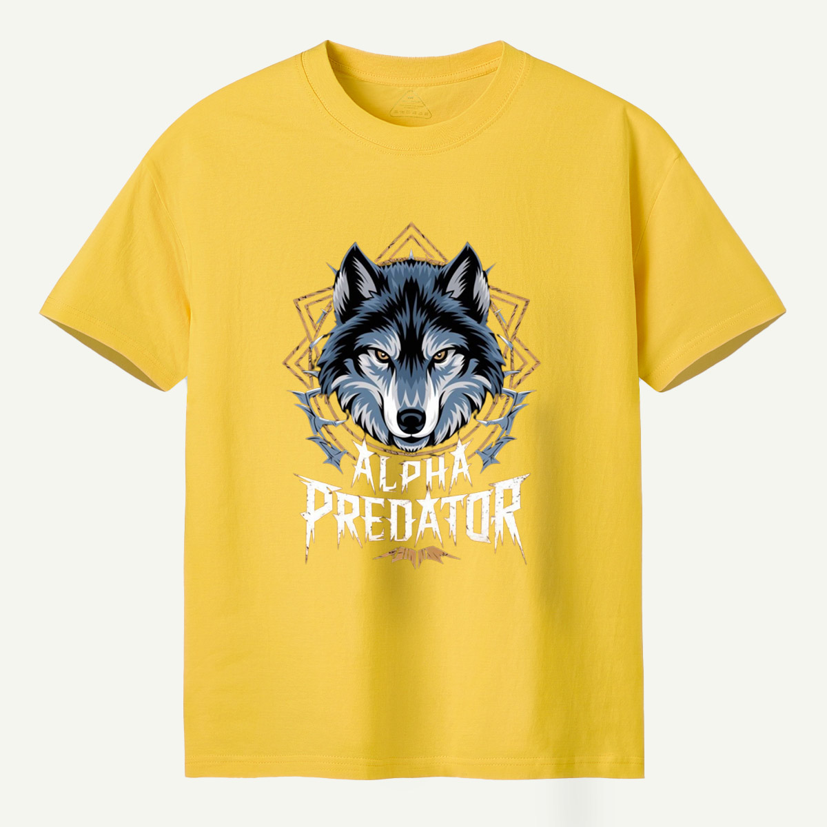 Alpha Predator Wolf Head Geometric Wildlife Emblem T-Shirt