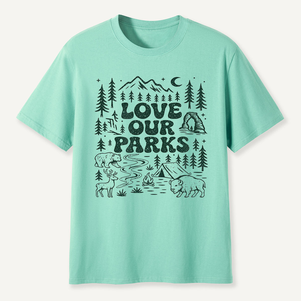 Love Our Parks Wildlife Camping T-Shirt
