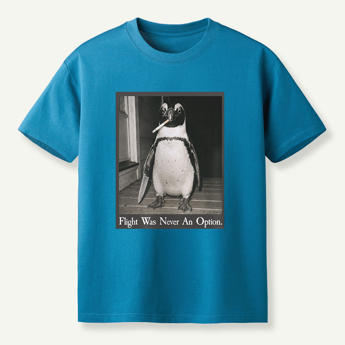 Flight Was Never An Option Penguin Portrait T-Shirt