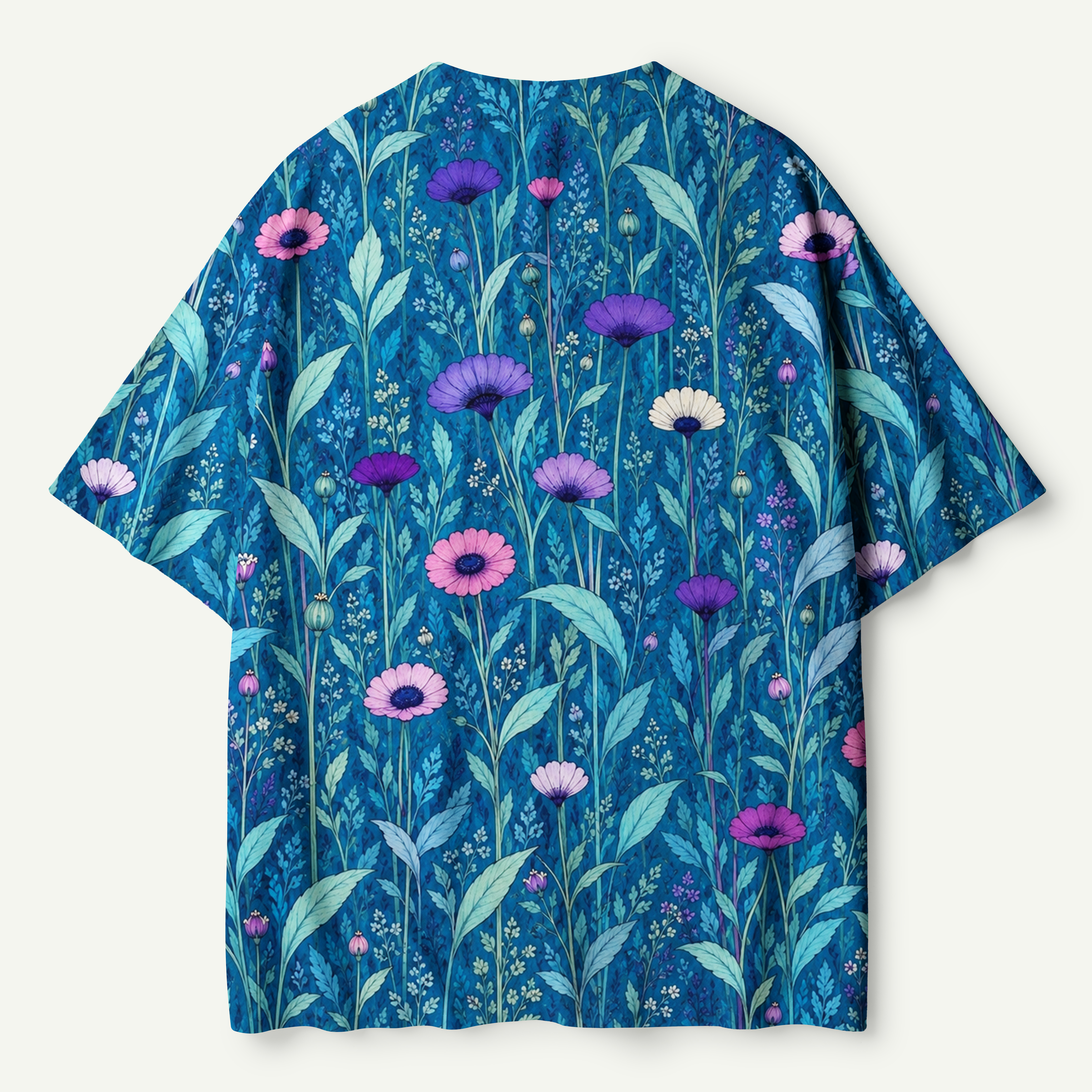 Blue Meadow Bloom Premium Pure Cotton Tee