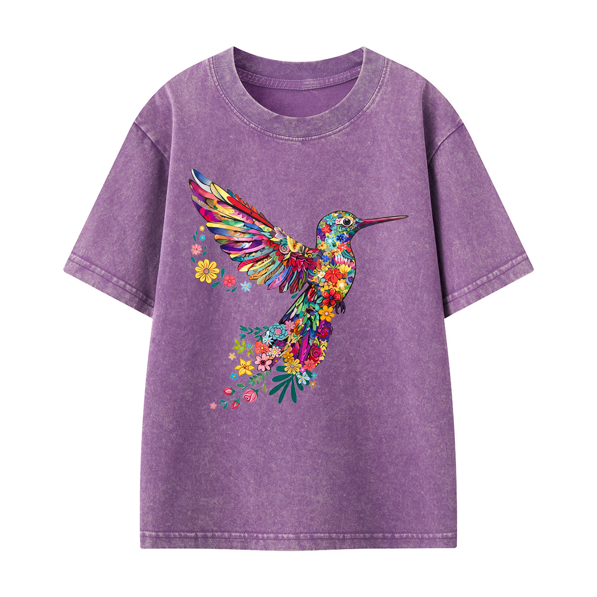 Animal Lover Hummingbird Kids Washed T-Shirt