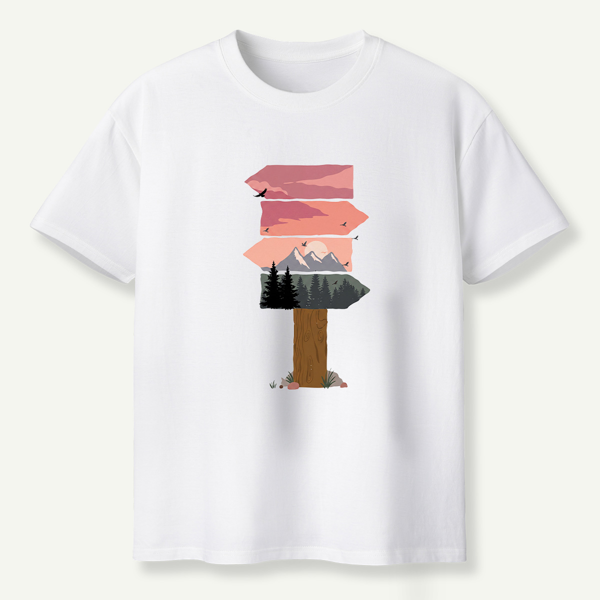 Sunset Layers Over Pine Forest T-Shirt