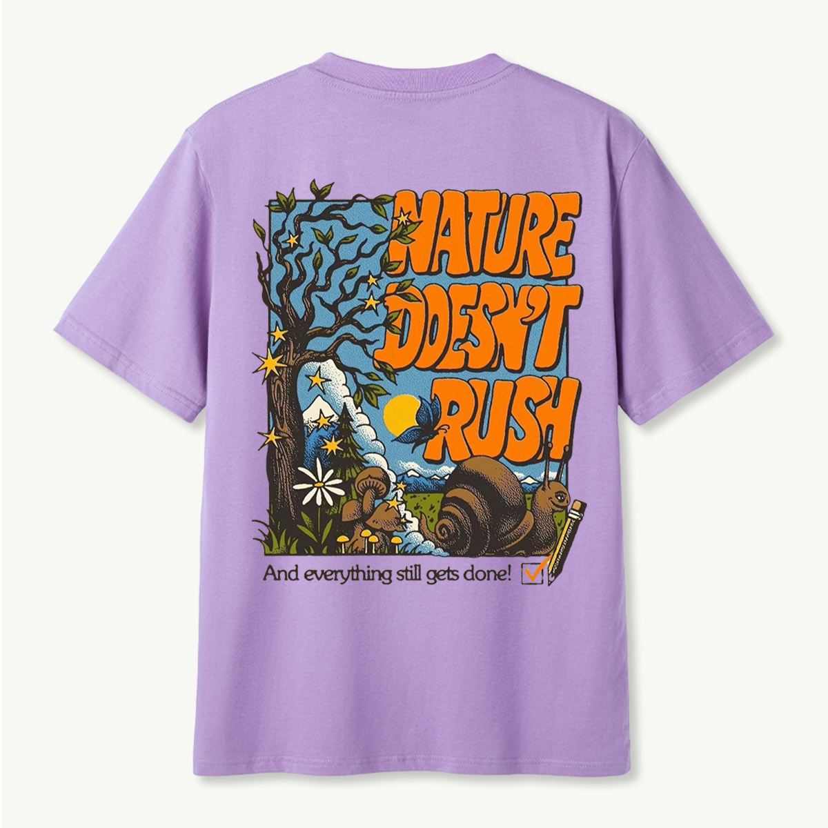 Nature Doesnt Rush Snail Mushroom Forest T-Shirt