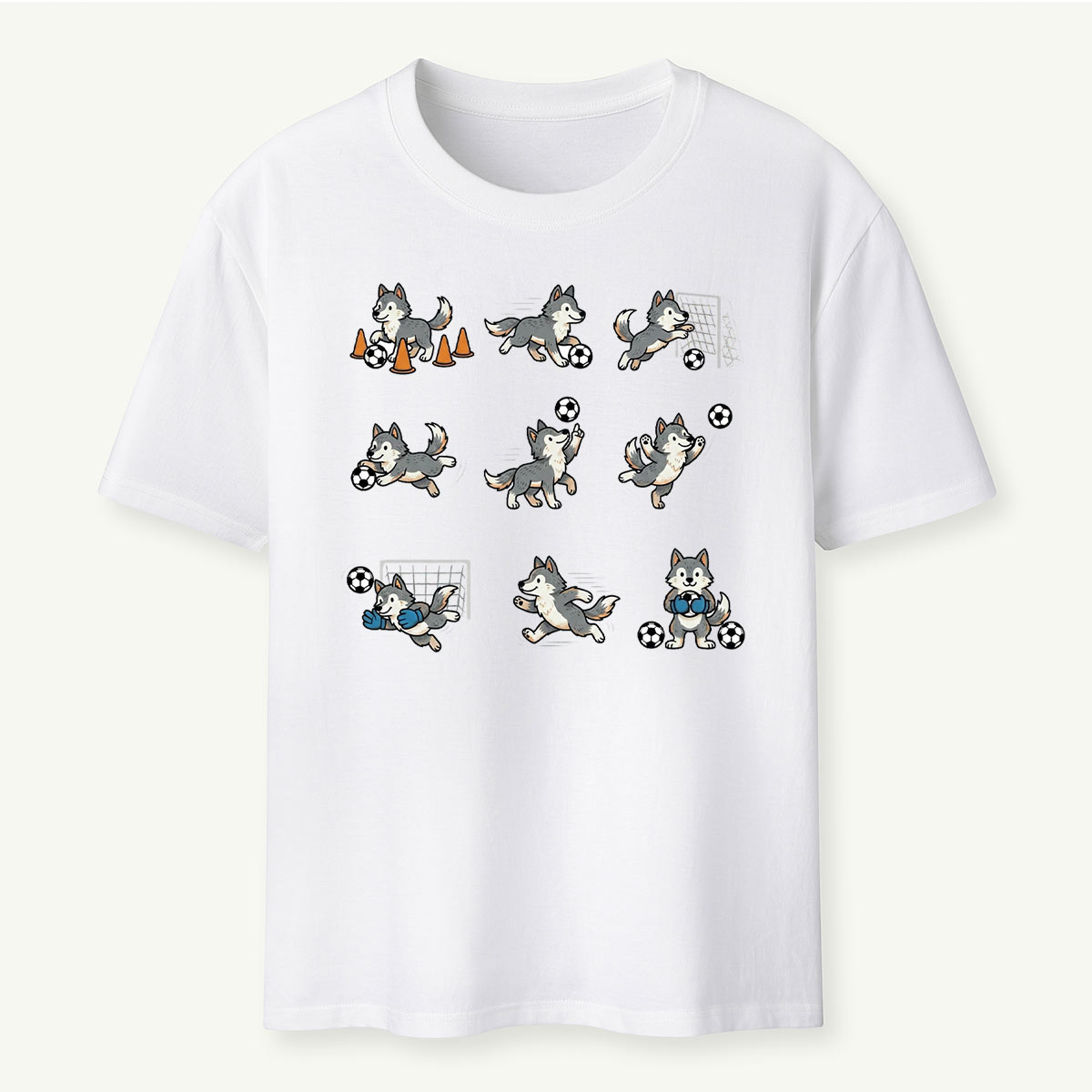 Funny Wolf Soccer T‑Shirt
