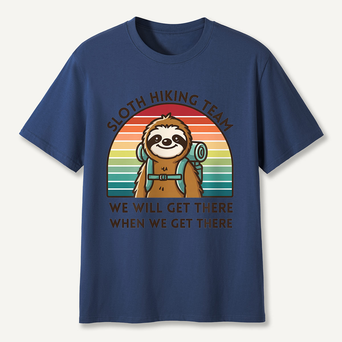Sloth Hiking Team Retro Sunset T-Shirt