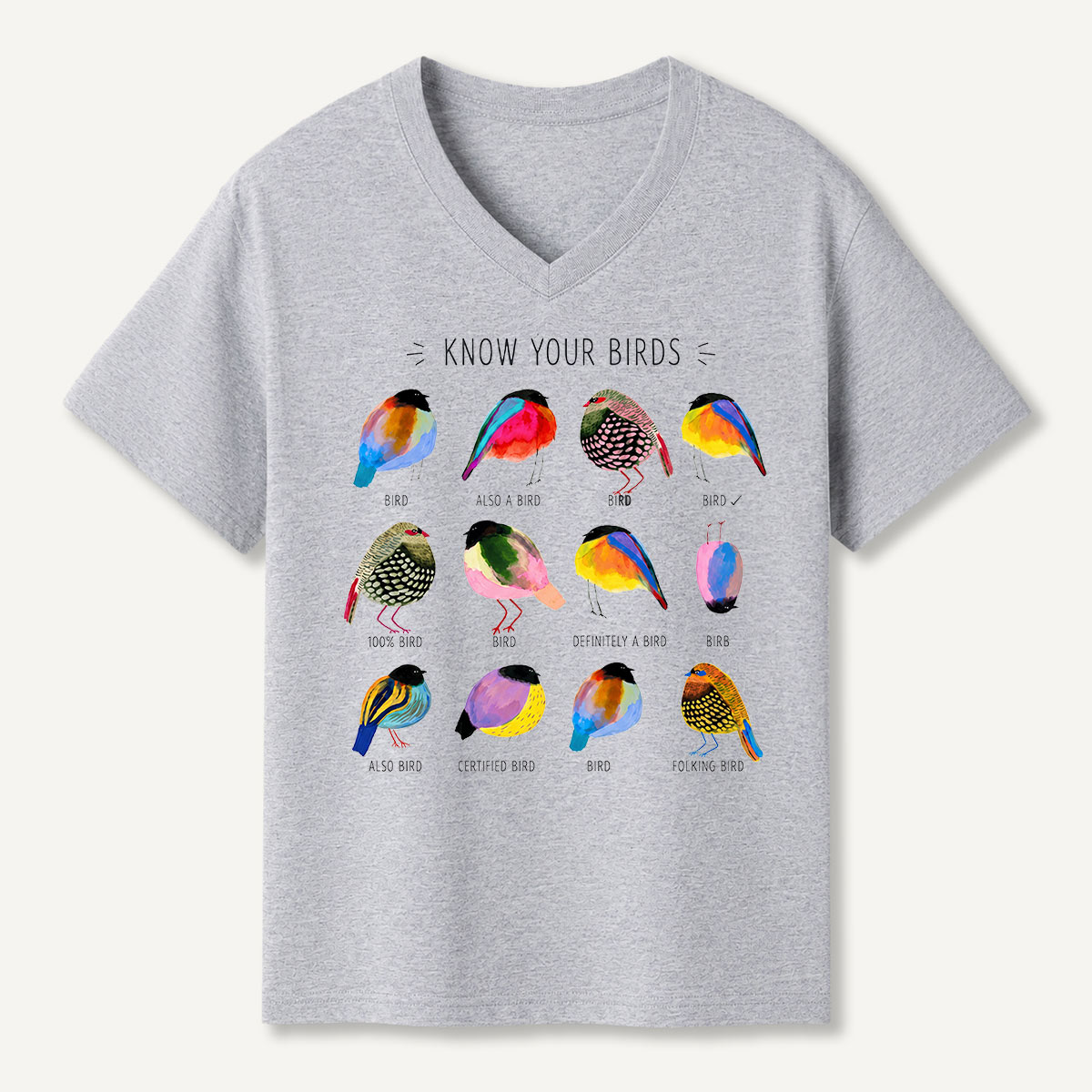 Colorful Bird Guide V-neck T-Shirt