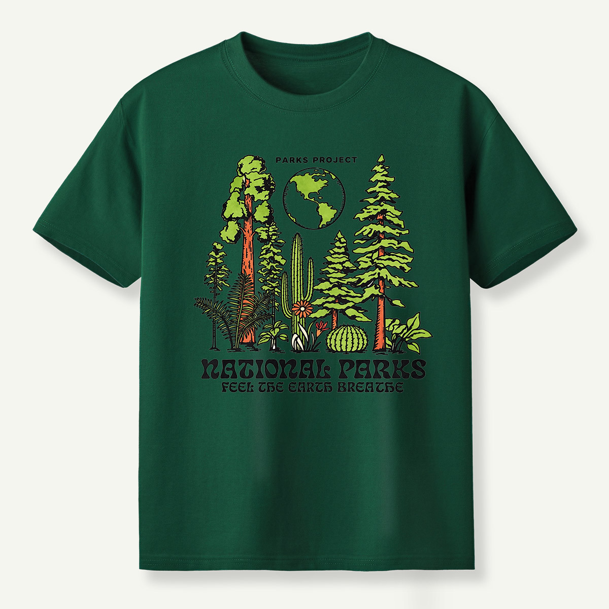 National Parks Feel The Earth Breathe Redwood Cactus Forest T-Shirt