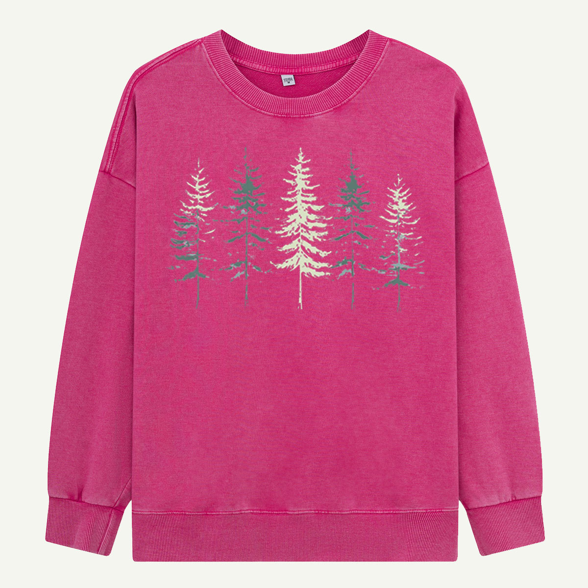 Minimal Pine Forest Silhouette Washed Sweatshirts
