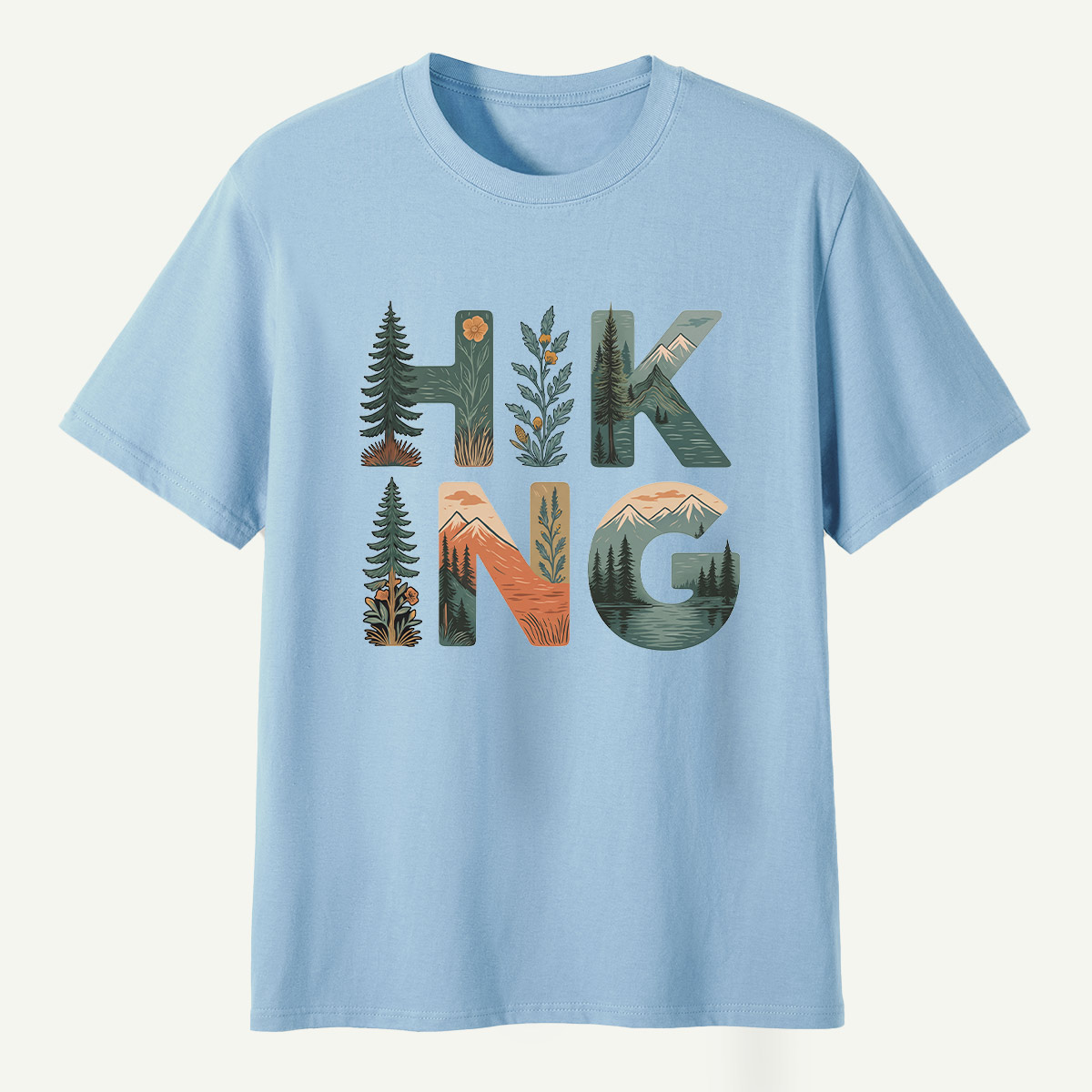 Hiking Forest Letter Art T-Shirt
