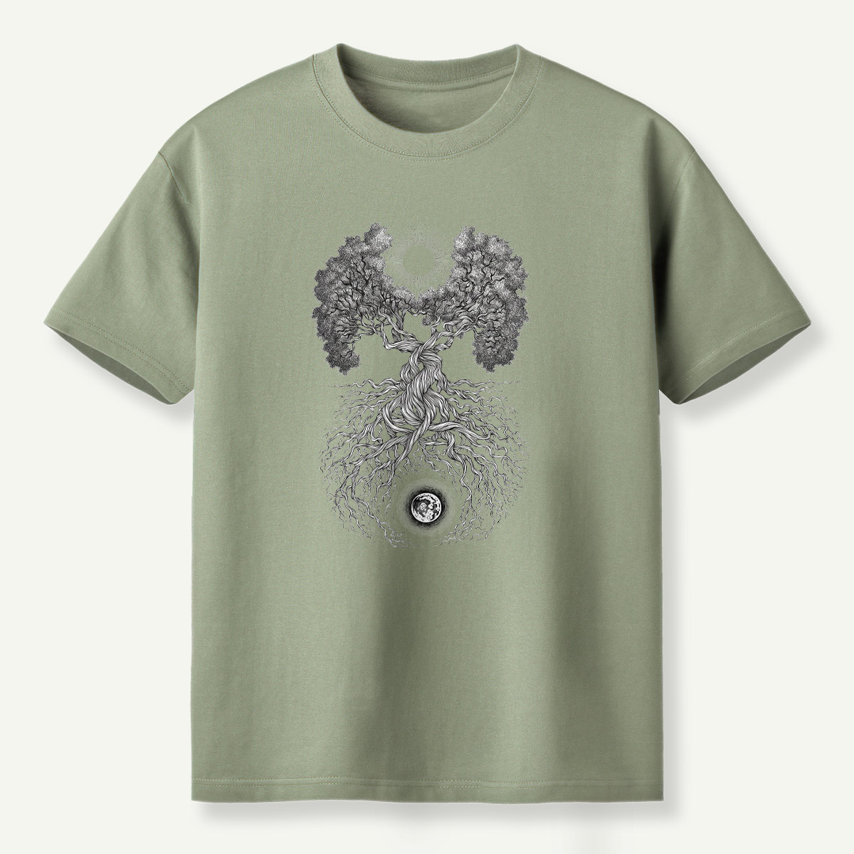 Tree Of Life Sun And Moon Duality T-Shirt