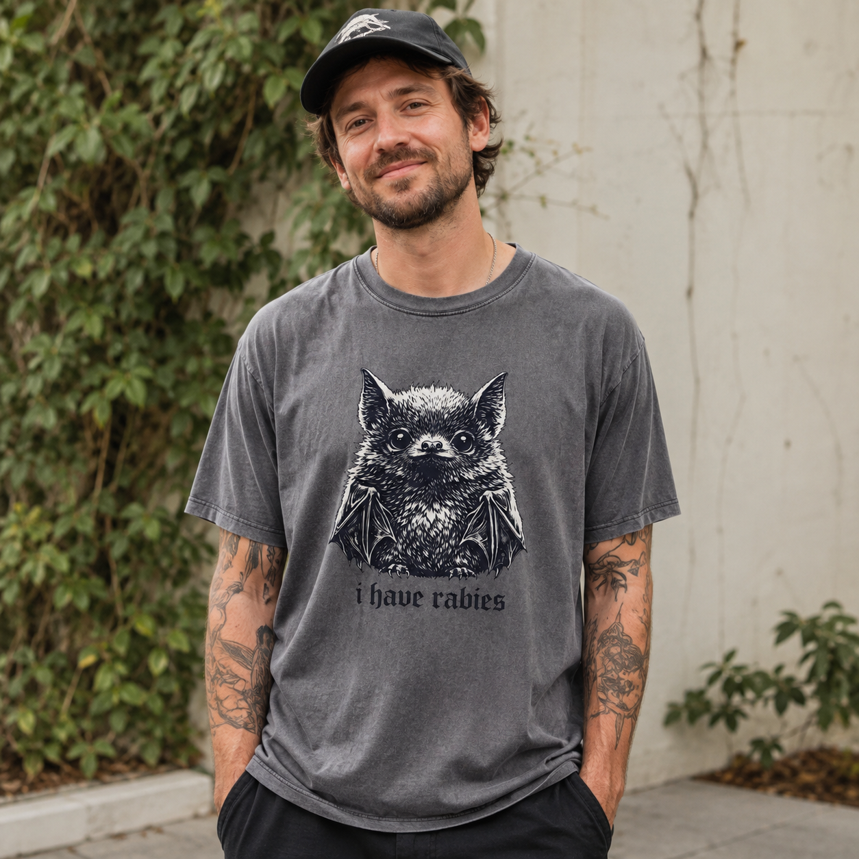  I Have Rabies Bat Washed T-Shirt