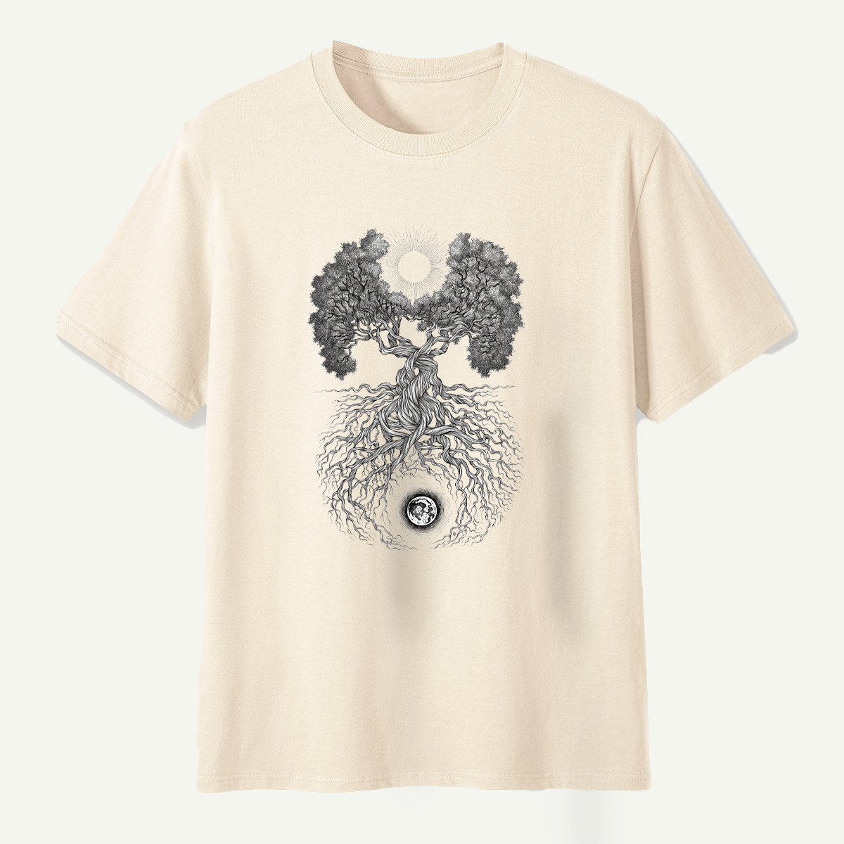 Tree Of Life Sun And Moon Duality T-Shirt