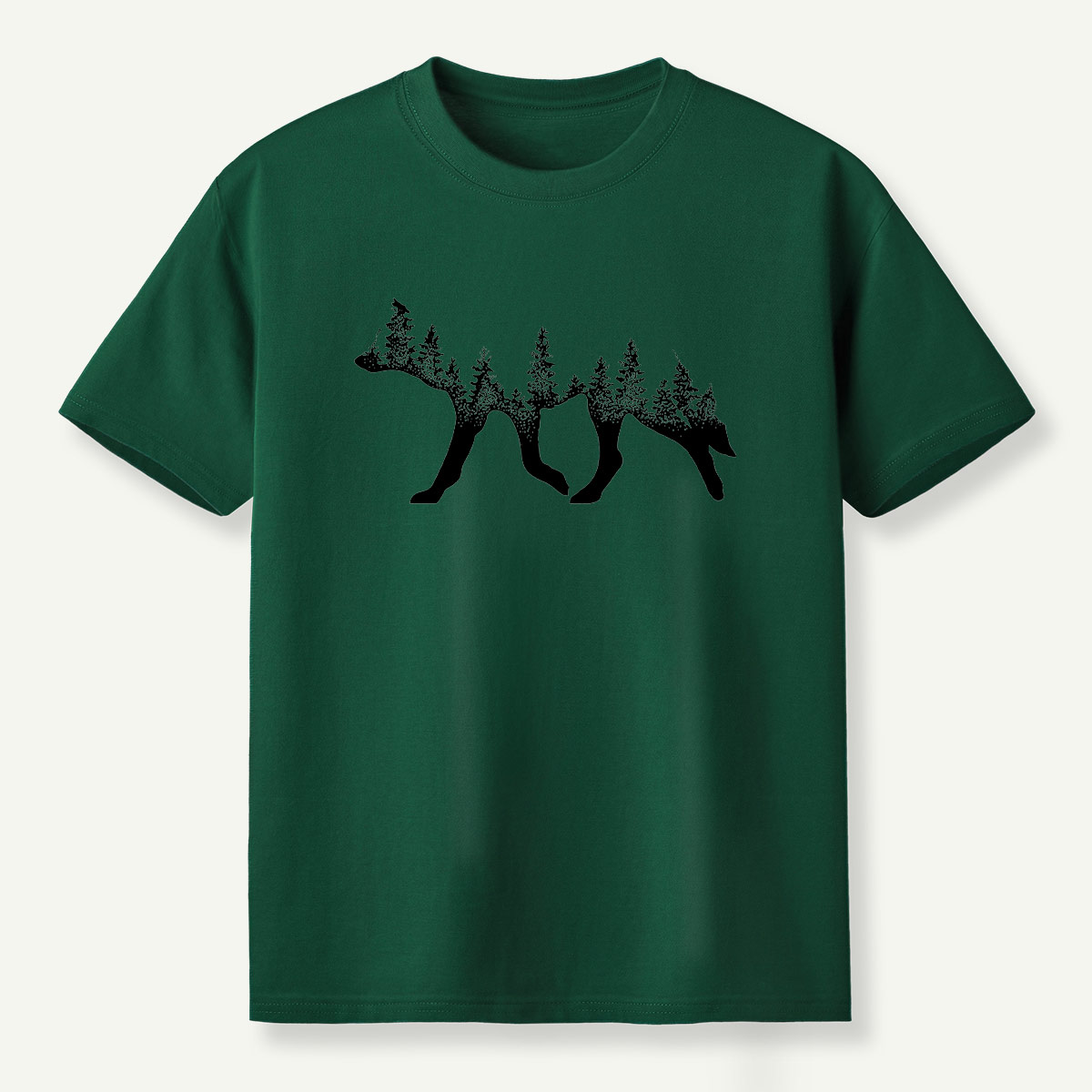 Bear Silhouette Pine Forestscape T-Shirt